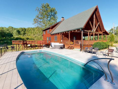 in-ground pool a newly remodeled lodge
